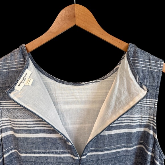 BeachLunchLounge Stripe Linen Cotton Shift Lined Dress XL #301 - Picture 5 of 8